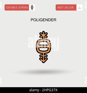 Icona vettoriale semplice Poligender. Illustrazione Vettoriale