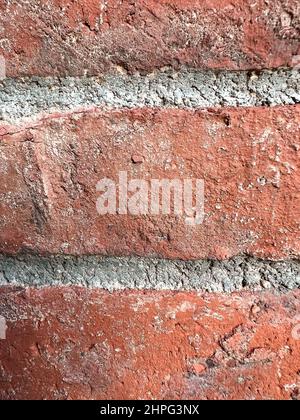 Vista dettagliata del fondo orizzontale in mattoni rossi con spazio per la copia Foto Stock