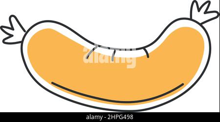 Elegante icona di salsiccia sottile isolato su sfondo bianco - illustrazione Vector Illustrazione Vettoriale