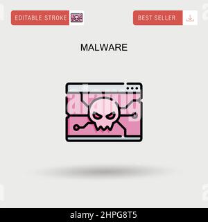 Icona di un semplice vettore malware. Illustrazione Vettoriale