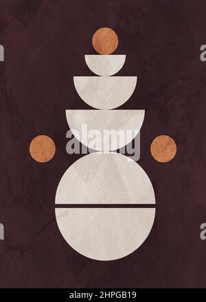 Arte astratta di forme geometriche con texture colorata Foto Stock