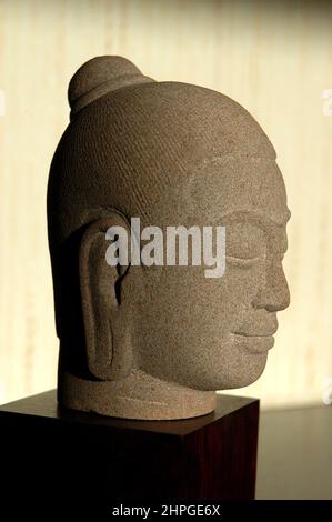 Statua di Jayavarman VII, Phnom Penh, regno di Cambogia, Asia sudorientale Foto Stock