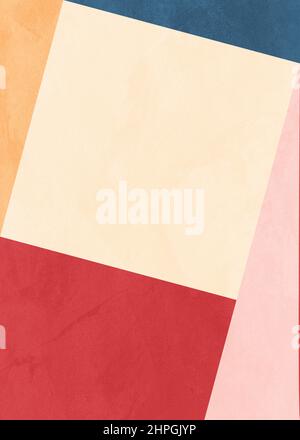 Arte astratta di forme geometriche con texture colorata Foto Stock
