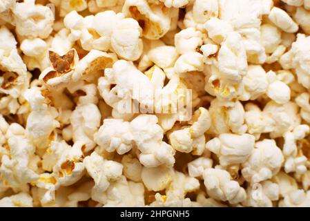 Fresco farfalla pop corn sfondo primo piano vista Foto Stock