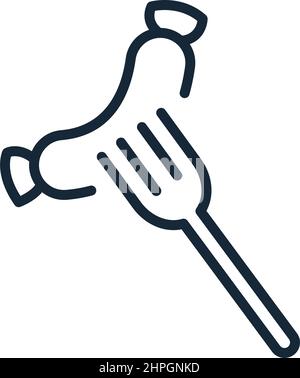 Elegante icona di salsiccia sottile isolato su sfondo bianco - illustrazione Vector Illustrazione Vettoriale
