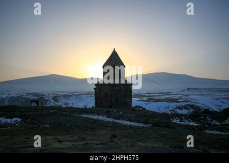 Kars, Istanbul, Turchia. 20th Feb 2022. Ani Ruins, Ani è un sito medievale armeno in rovina e disabitato situato nella provincia turca di Kars, Turchia (Credit Image: © Serkan Senturk/ZUMA Press Wire) Foto Stock