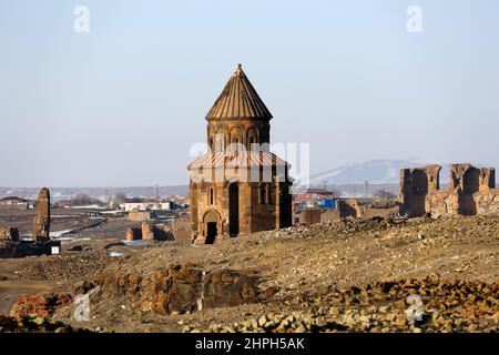 Kars, Istanbul, Turchia. 20th Feb 2022. Ani Ruins, Ani è un sito medievale armeno in rovina e disabitato situato nella provincia turca di Kars, Turchia (Credit Image: © Serkan Senturk/ZUMA Press Wire) Foto Stock