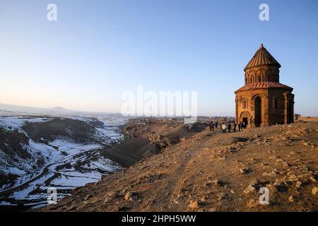 Kars, Istanbul, Turchia. 20th Feb 2022. Ani Ruins, Ani è un sito medievale armeno in rovina e disabitato situato nella provincia turca di Kars, Turchia (Credit Image: © Serkan Senturk/ZUMA Press Wire) Foto Stock