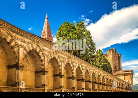 Santa Maria Novella, una delle chiese più famose di Firenze, Italia, Europa. Foto Stock