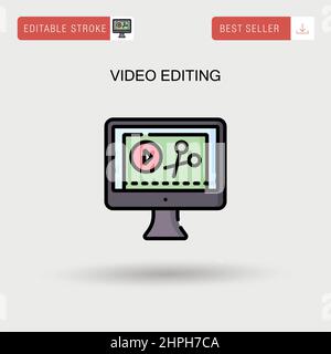 Semplice icona vettoriale per l'editing video. Illustrazione Vettoriale