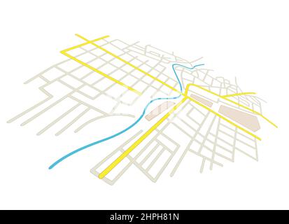 strade sul piano della città - vettore in prospettiva Illustrazione Vettoriale