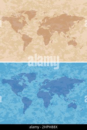 sfondo grigio beige e blu con mappa - vettore - eps 10 Illustrazione Vettoriale