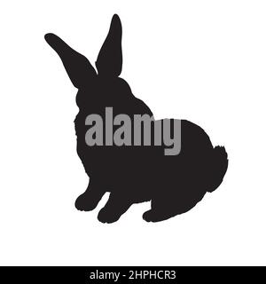 silhouette coniglio animale tema elemento di design isolato su bianco. illustrazione vettoriale Illustrazione Vettoriale