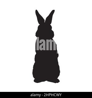 silhouette coniglio animale tema elemento di design isolato su bianco. illustrazione vettoriale Illustrazione Vettoriale