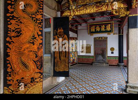 Singapore - 13 settembre 2019: Thian Hock Keng, il più antico tempio buddista del popolo hokkien in paese costruito per adorare Mazu, una dea del mare cinese Foto Stock