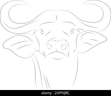 Segni zodiacali. Toro. Testa di un toro con corna. Illustrazione Vettoriale