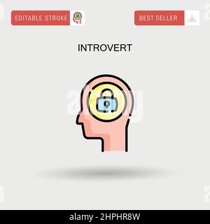 Icona vettore semplice introvert. Illustrazione Vettoriale