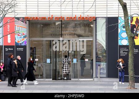 Museum of Arts and Design, 2 Columbus Circle, New York, foto di un museo di design contemporaneo a Columbus Circle a Manhattan. Foto Stock