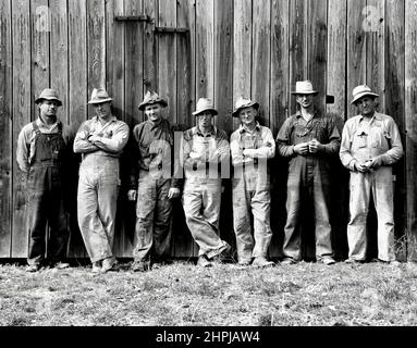 Dorothea Lange, agricoltori che hanno acquistato macchinari in collaborazione, West Carlton, Yamhill County, Oregon - 1939 Foto Stock