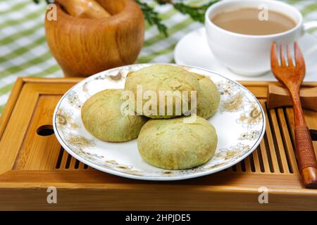 Fiori matcha torta Foto Stock
