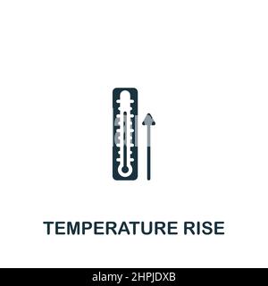 Icona aumento temperatura. Icona semplice monocromatica per modelli, web design e infografiche Illustrazione Vettoriale