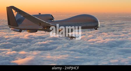 Northrop Grumman RQ-4 Global Hawkwith volo ad alta quota Foto Stock