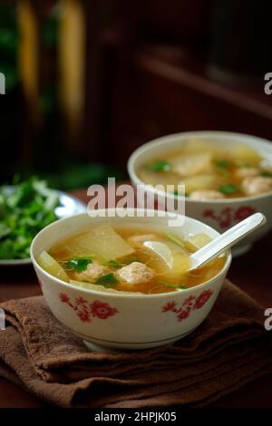 Palle di zuppa di zucca di cera Foto Stock