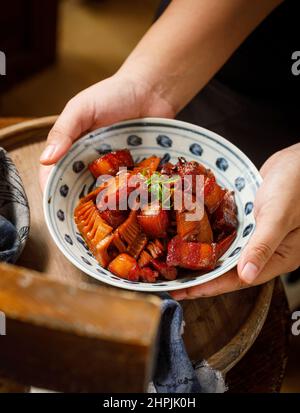 Brasato di maiale Foto Stock