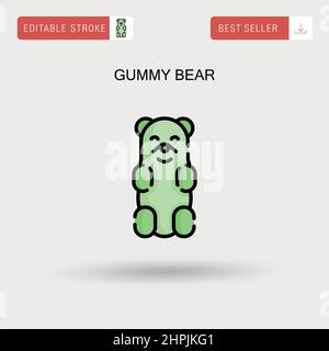 Gummy orso semplice icona vettoriale. Illustrazione Vettoriale