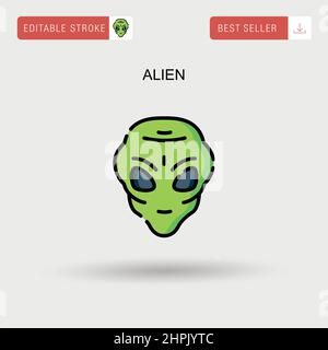 Icona vettore alieno semplice. Illustrazione Vettoriale