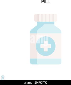 Icona del vettore semplice della pillola. Modello di disegno del simbolo di illustrazione per l'elemento dell'interfaccia utente mobile Web. Illustrazione Vettoriale