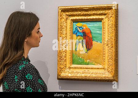 LONDRA, REGNO UNITO. 21st Feb 2022. Vincent van Gogh un paio di amanti (Egogue en Provence). Preventivo:7.000.000 - 10.000.000 GBP prima di una vendita di Arte moderna e Contemporanea, presso la casa d'asta di Sotheby. Credit: amer Ghazzal/Alamy Live News Foto Stock