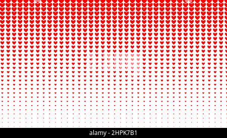 Astratto concetto trendy vettoriale rosso hearted fumetti pop art stile modello bianco con cuore rosso su sfondo bianco. Per la vendita di banner di design, em Illustrazione Vettoriale
