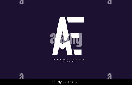 Lettere alfabetiche iniziali logo monogramma AE, EA, A ed E. Illustrazione Vettoriale