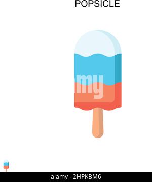 Icona vettore semplice Popsicle. Modello di disegno del simbolo di illustrazione per l'elemento dell'interfaccia utente mobile Web. Illustrazione Vettoriale