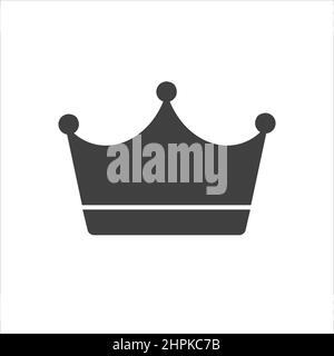 Icona Crown in stile piatto alla moda isolata su sfondo bianco. Simbolo della corona per il vostro disegno di Web site, il logo, l'app, UI. Illustrazione vettoriale Illustrazione Vettoriale