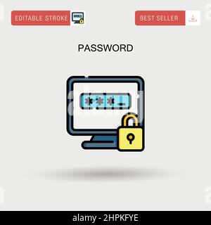 Password semplice icona vettore. Illustrazione Vettoriale