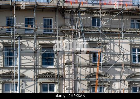 Carlton Hotel Great Yarmouth con impalcatura intorno all'edificio Foto Stock