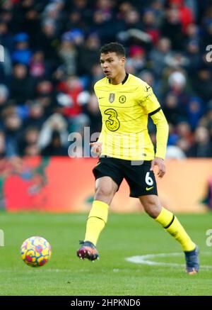 LONDRA, Regno Unito, FEBBRAIO 19: Thiago Silva di Chelsea durante la Premier League tra Crystal Palace e Chelsea al Selhurst Park Stadium di Londo Foto Stock