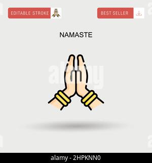 Icona vettore semplice Namaste. Illustrazione Vettoriale