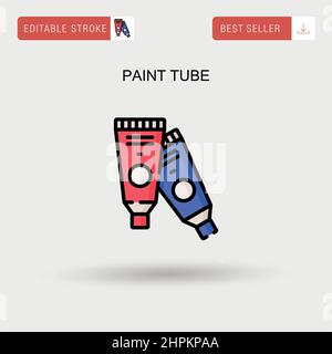 Icona vettoriale semplice del tubo di vernice. Illustrazione Vettoriale