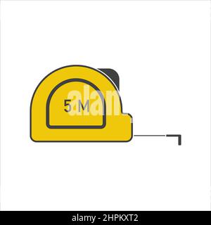 icona di misurazione del nastro su sfondo bianco. Vettore Illustrazione Vettoriale