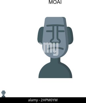 Icona vettore semplice Moai. Modello di disegno del simbolo di illustrazione per l'elemento dell'interfaccia utente mobile Web. Illustrazione Vettoriale