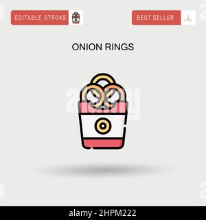 Anelli di cipolla semplice icona vettoriale. Illustrazione Vettoriale