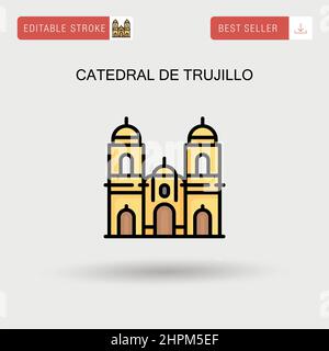 Catedral de trujillo semplice icona vettoriale. Illustrazione Vettoriale