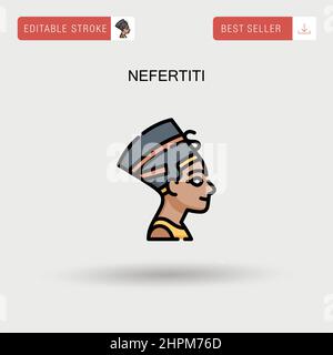 Icona vettore semplice Nefertiti. Illustrazione Vettoriale