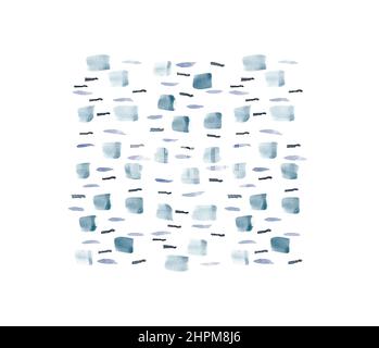 Modello acquerello di corteccia astratta di betulla in grigio, grigio e blu come poster o sfondo Foto Stock