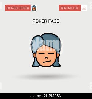 Poker faccia semplice vettore icona. Illustrazione Vettoriale