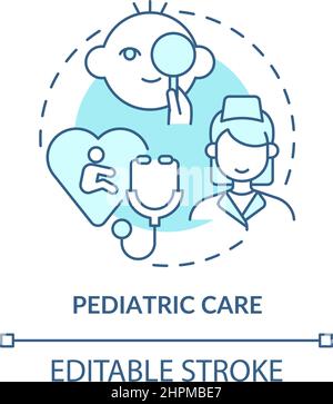 Icona del concetto di turchese per la cura pediatrica Illustrazione Vettoriale