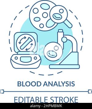 Icona del concetto di turchese per l'analisi del sangue Illustrazione Vettoriale